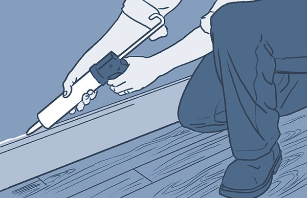 Seal crevices and cracks