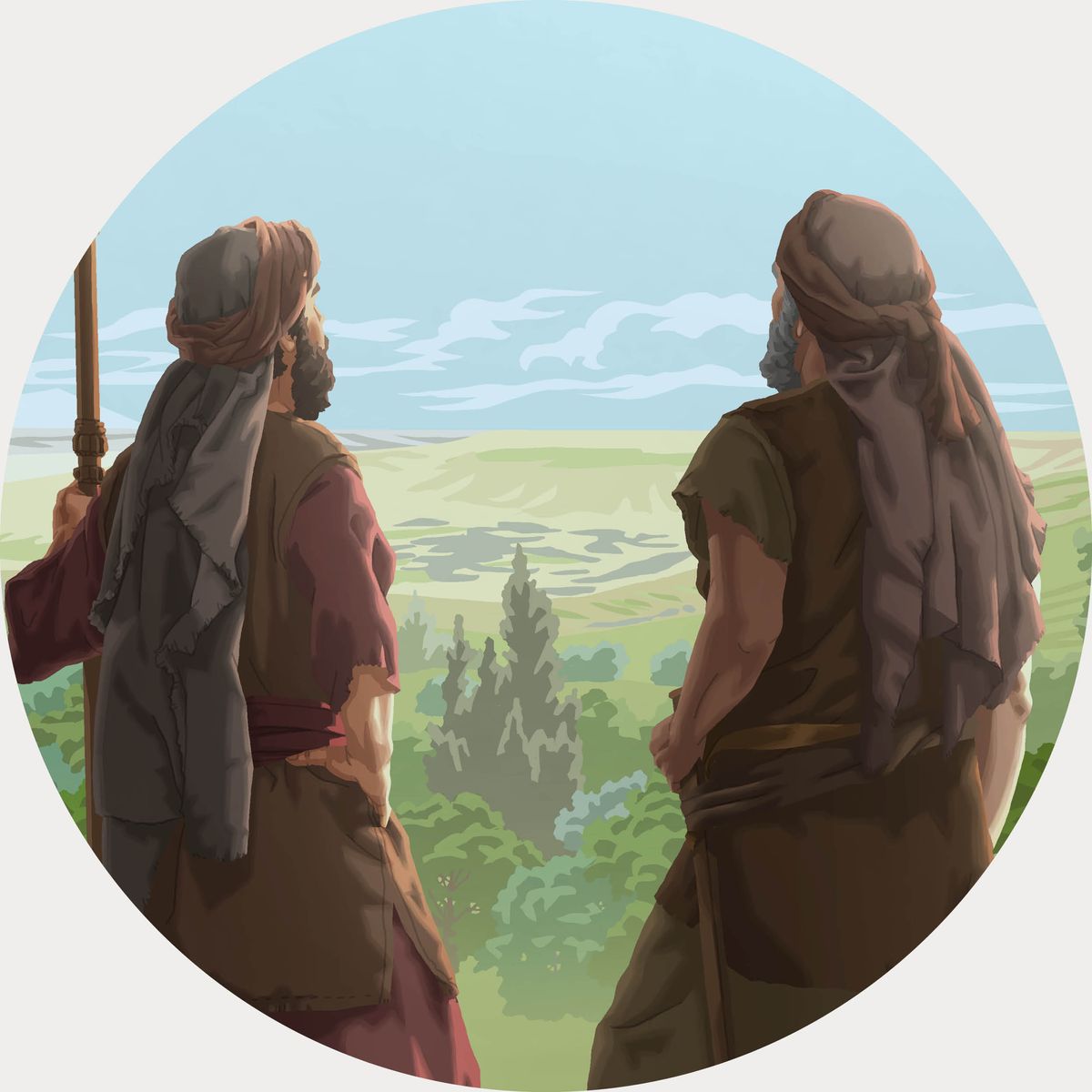 Caleb and Joshua overlooking the Promised Land.