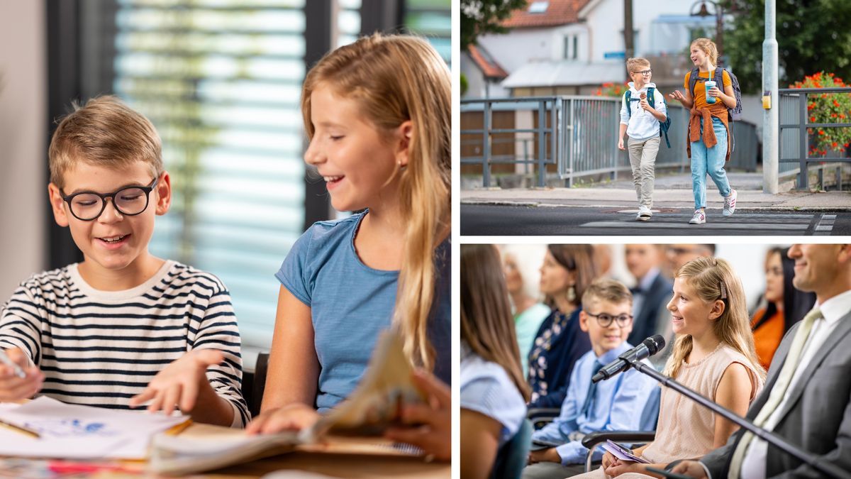Collage: Siblings learning lessons from young Miriam. The scenes are repeated next in this chapter.