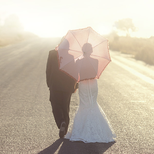 A couple on their wedding day