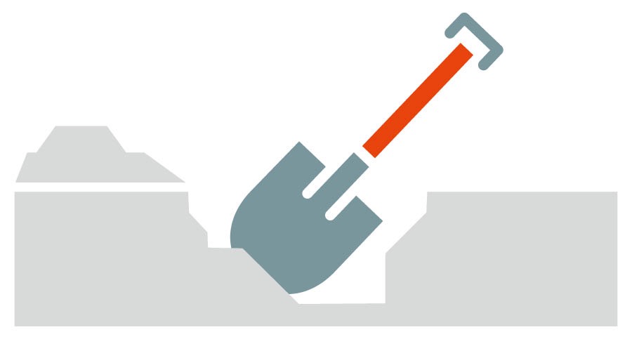Icon of a shovel and dirt