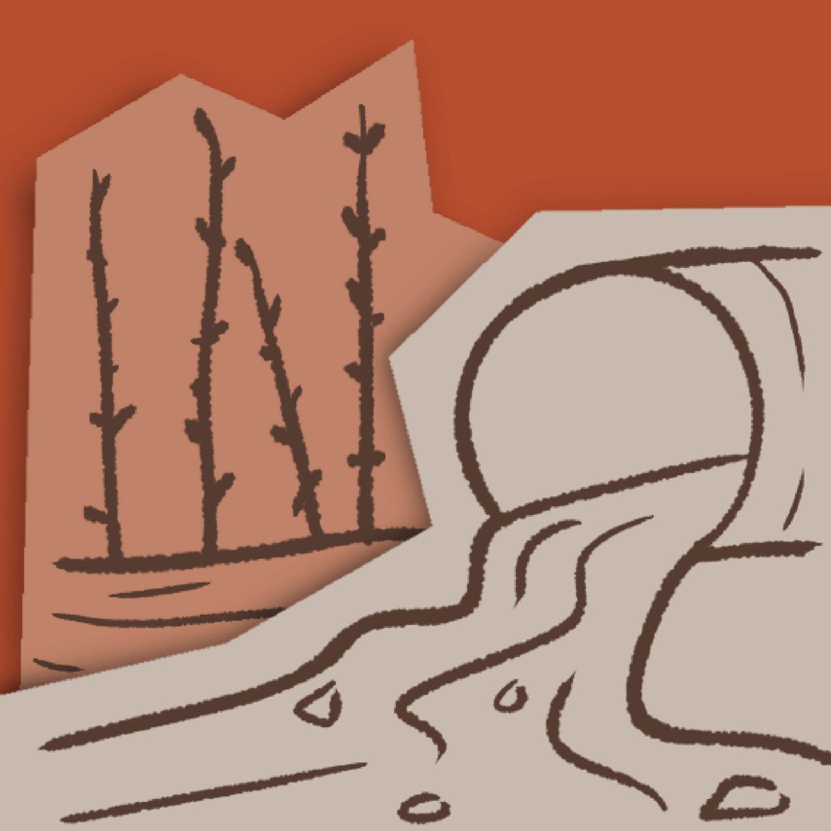 An icon of oil spilling from a pipe.