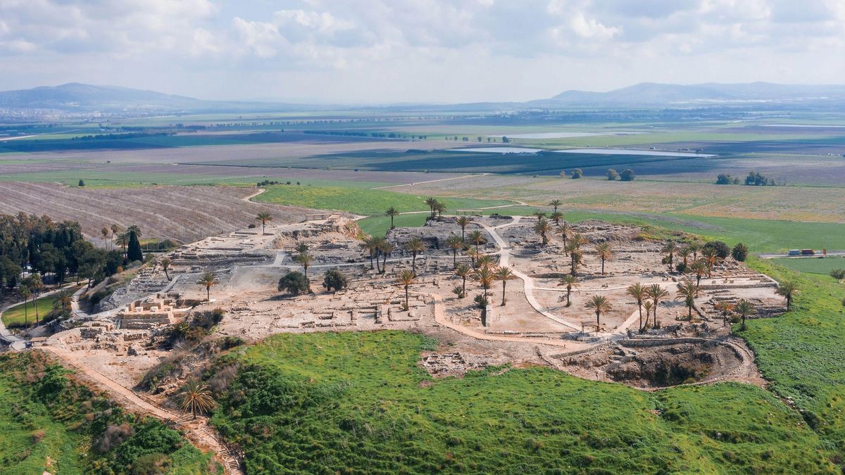 The remains of the ancient city of Megiddo.