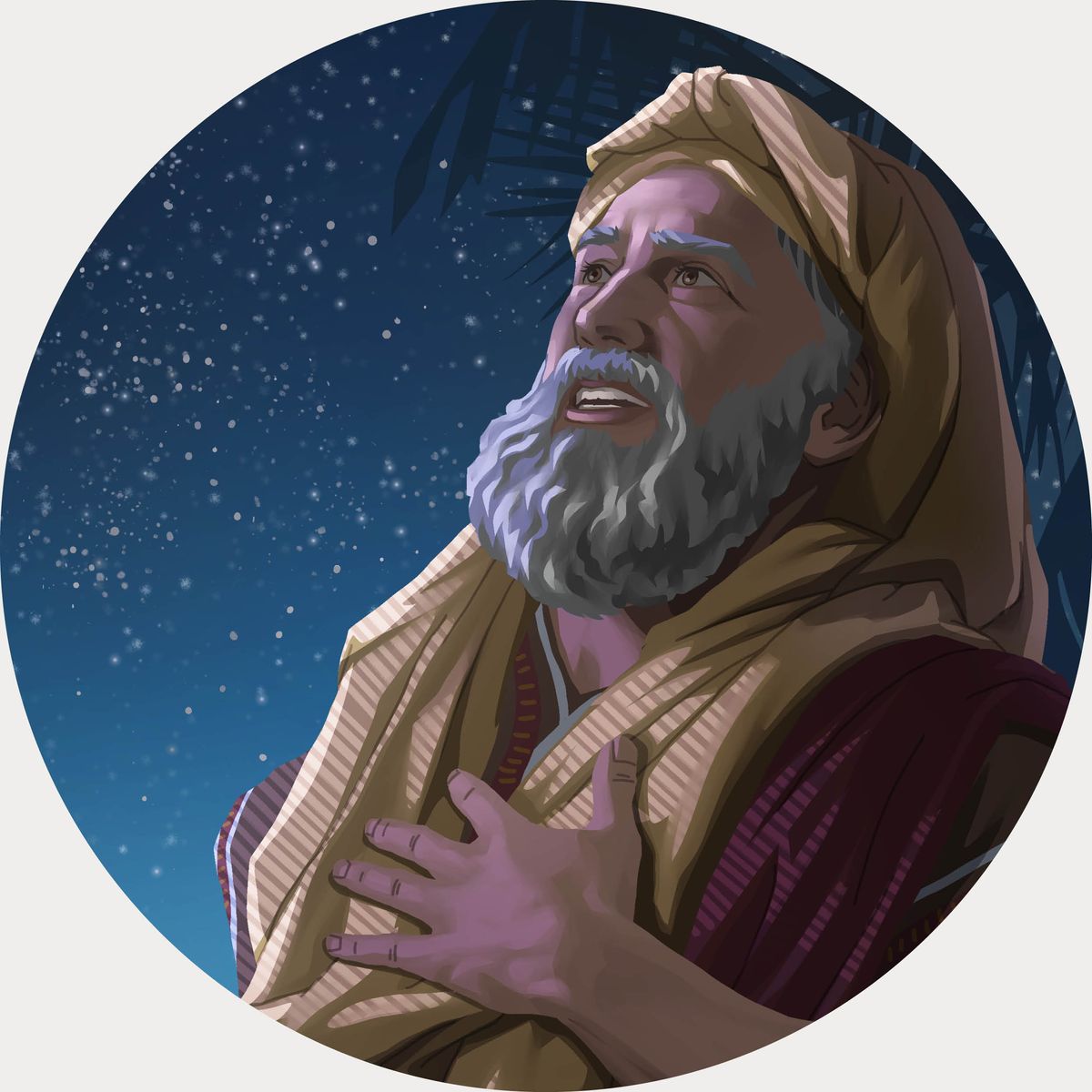 Abraham looking up at the stars.